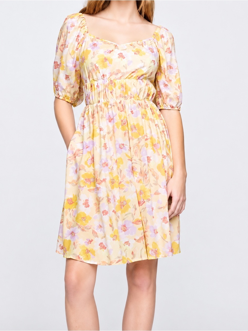 Gap Factory NWT sweetheart puff sleeve floral dress, large